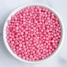 Picture of PINK SUGAR PEARLS 4MM EDIBLE SPRINKLES X 50G